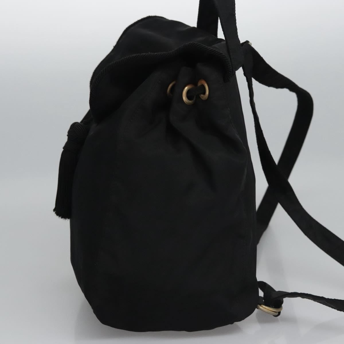 Prada Flap Drawstring Backpack Tessuto Black Nylon Backpack Bag (Pre-Owned)
