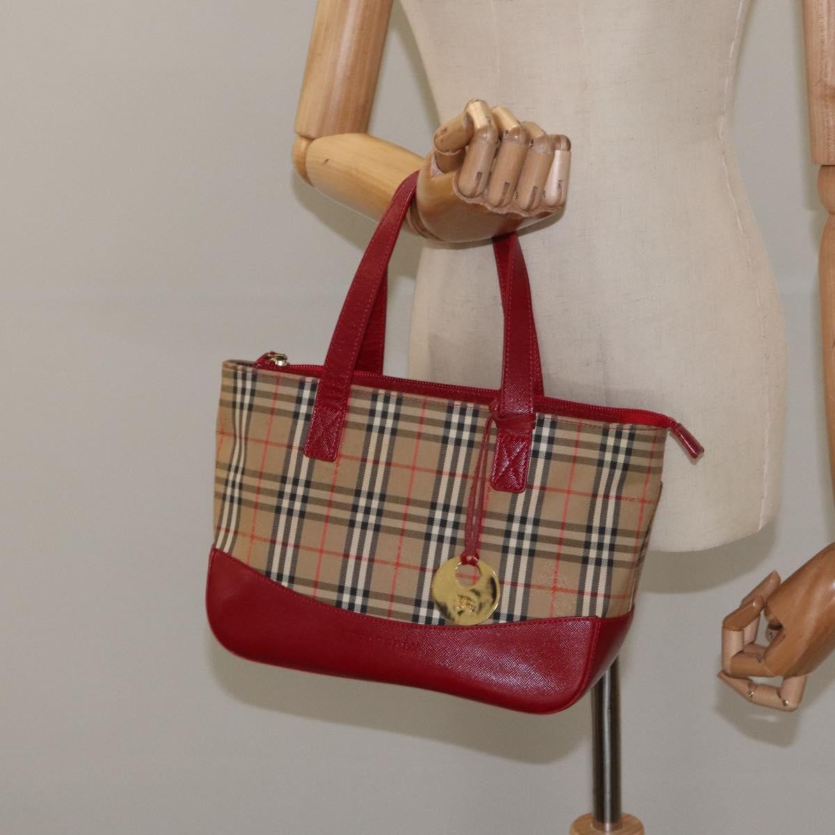 Burberry Nova Check Handbag Nova Check Canvas And Leather Beige Canvas Handbag (Pre-Owned)