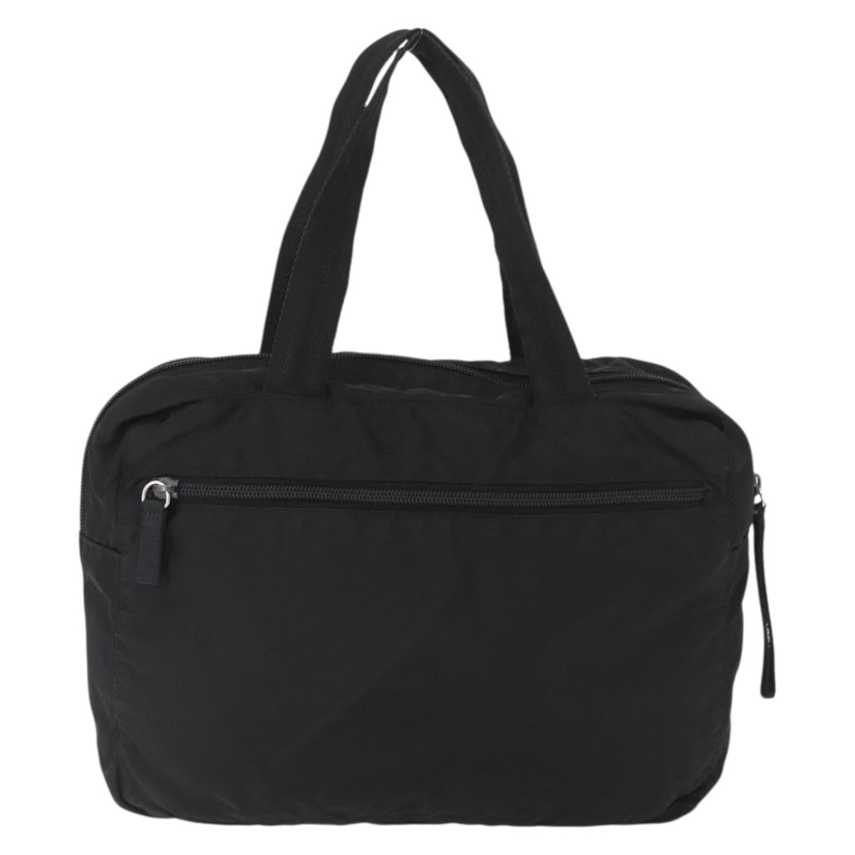Prada Vintage Zip Handbag Tessuto Black Nylon Handbag (Pre-Owned)