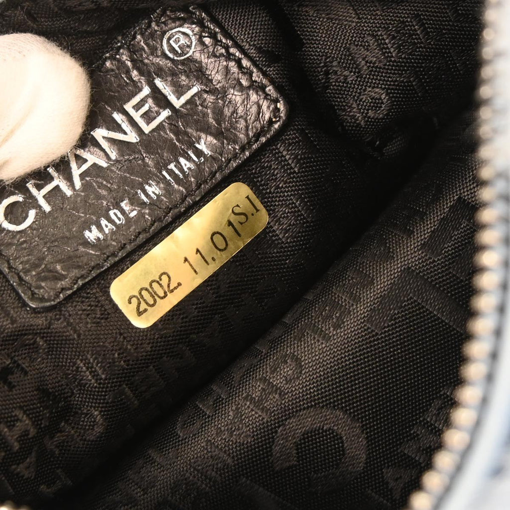 Chanel Chain Hobo Lapin Fur Blue Fur Handbag (Pre-Owned)