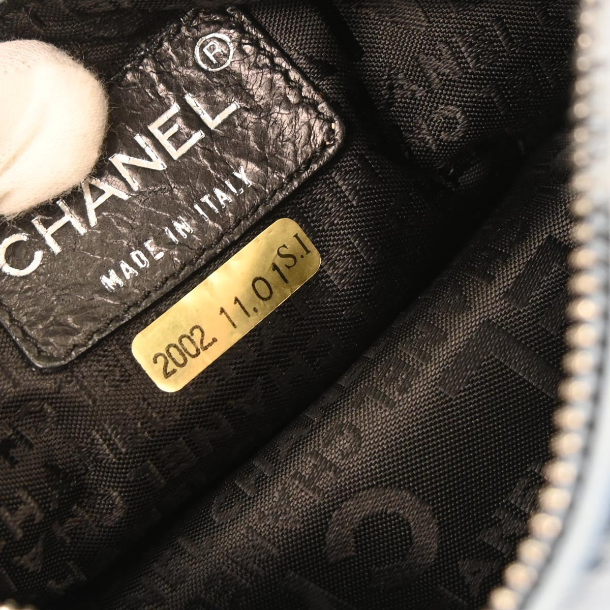 Chanel Chain Hobo Lapin Fur Blue Fur Handbag (Pre-Owned)