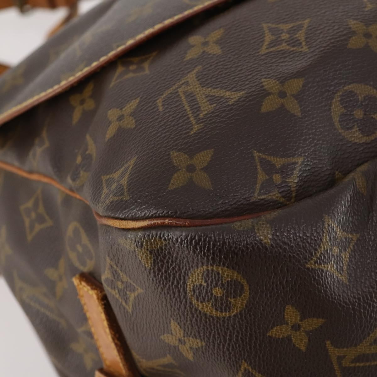 Louis Vuitton Saumur Handbag Monogram Canvas Brown Canvas Shoulder Bag Bag (Pre-Owned)