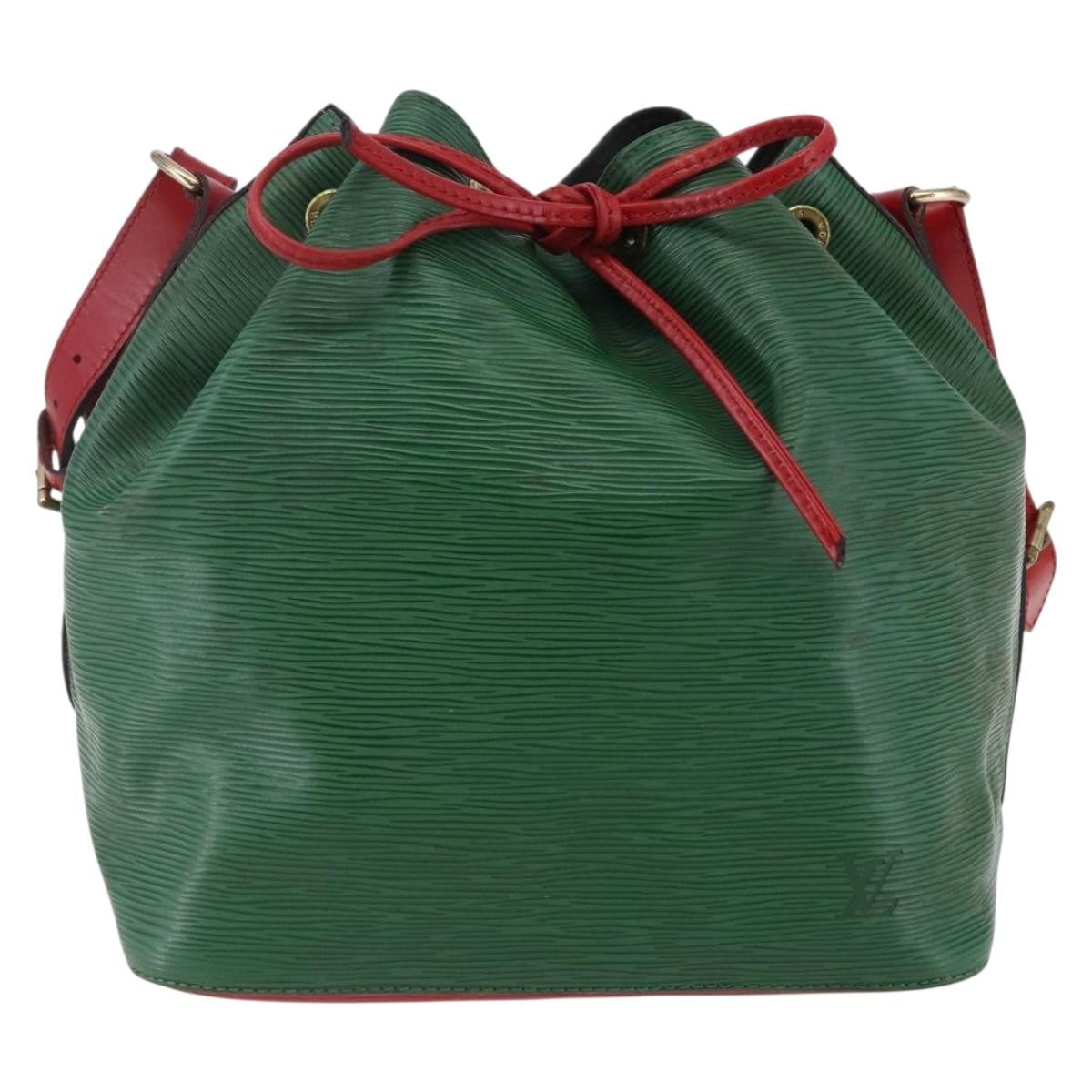 Louis Vuitton Petit Noe Handbag Two Tone Epi Leather Green Leather Bag (Pre-Owned)