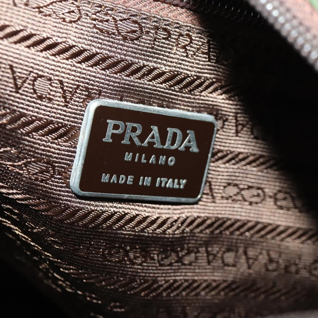 Prada Zip Top Messenger Bag Tessuto Khaki Nylon Shoulder Bag Bag (Pre-Owned)