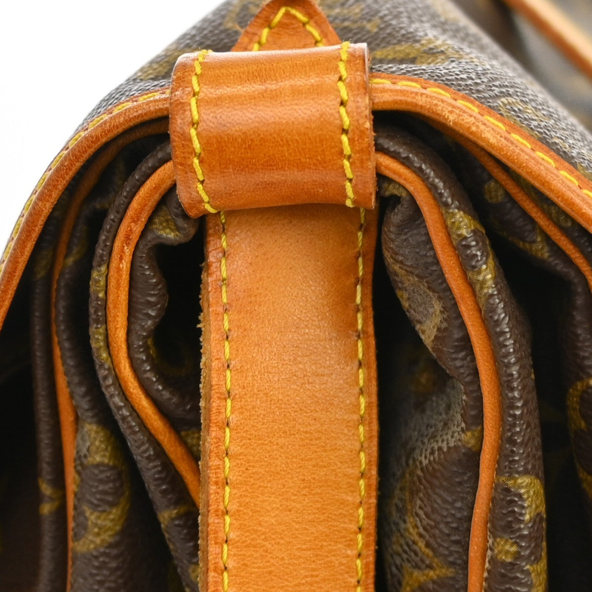 Louis Vuitton Saumur Handbag Monogram Canvas Brown Canvas Shoulder Bag Bag (Pre-Owned)