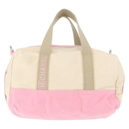 Chanel Sport Line Boston Ba Canvas Pink Canvas Travel Bag Bag (Pre-Owned)
