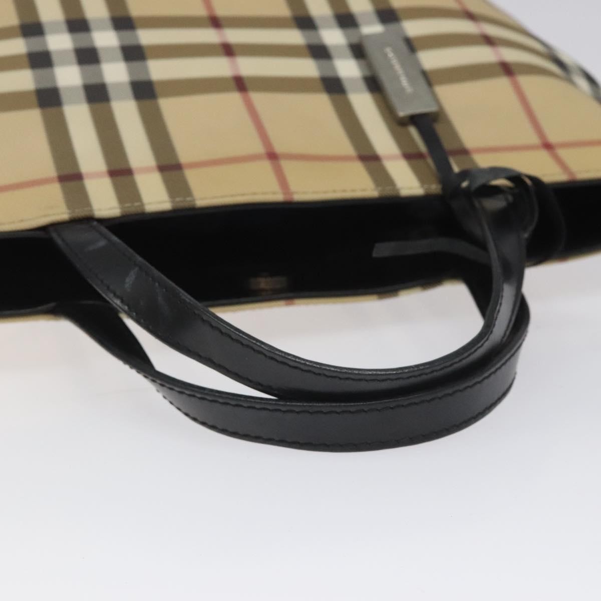 Burberry Nova Check Handbag Nova Check Canvas Beige Canvas Handbag (Pre-Owned)