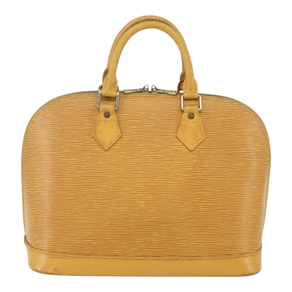 Louis Vuitton Alma Handbag Epi Leather Yellow Leather Handbag (Pre-Owned)