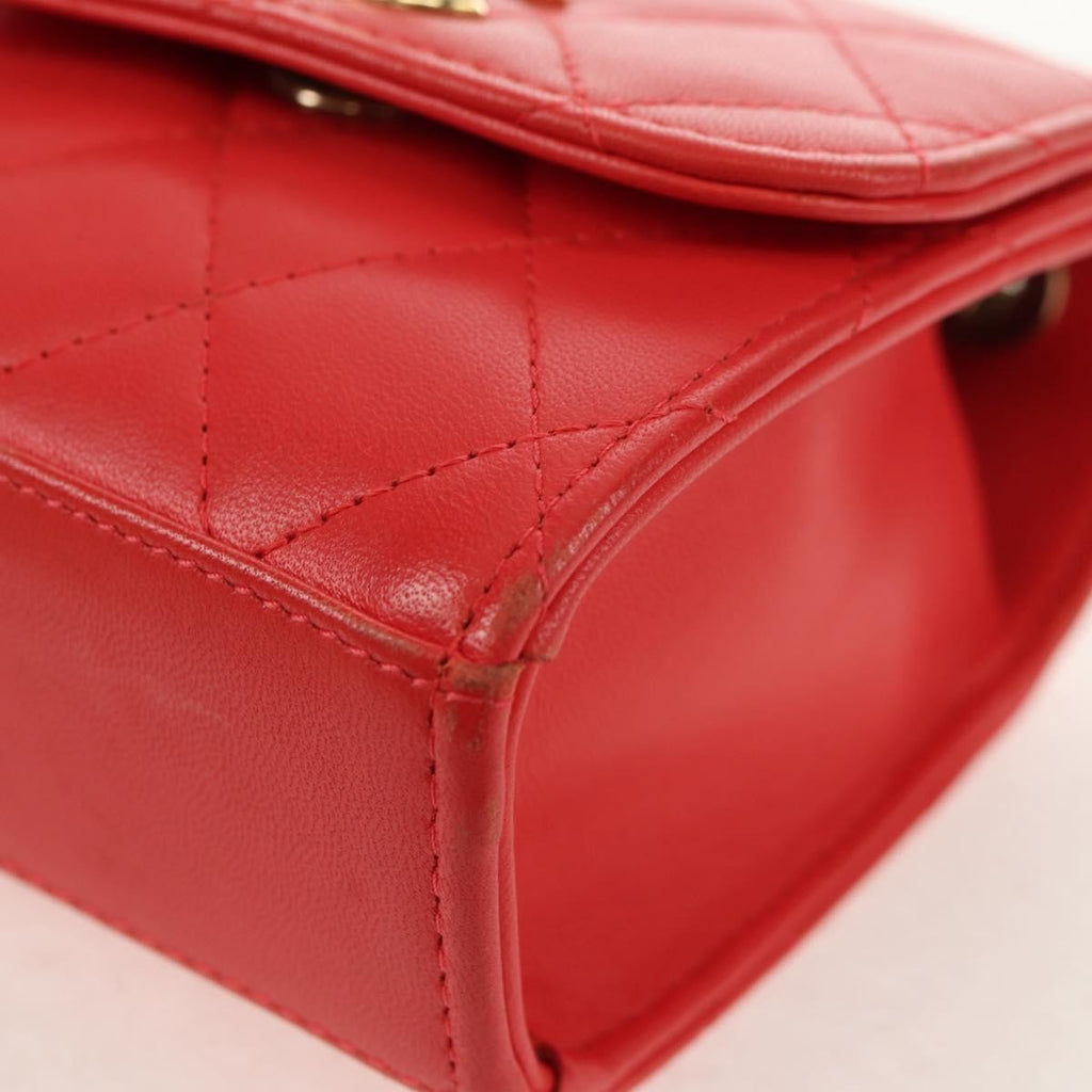 Chanel Trendy Cc Clutch With Chain Quilted Lambskin Red Leather Clutche & Pouche Bag (Pre-Owned)