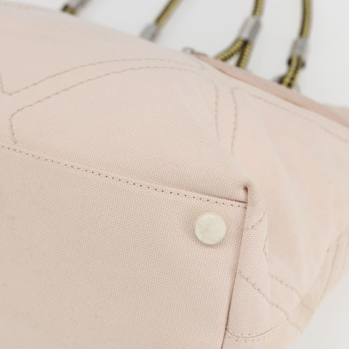 Chanel Vintage Cruise Line No.5 Tote Quilted Canvas Pink Canvas Tote Bag Bag (Pre-Owned)