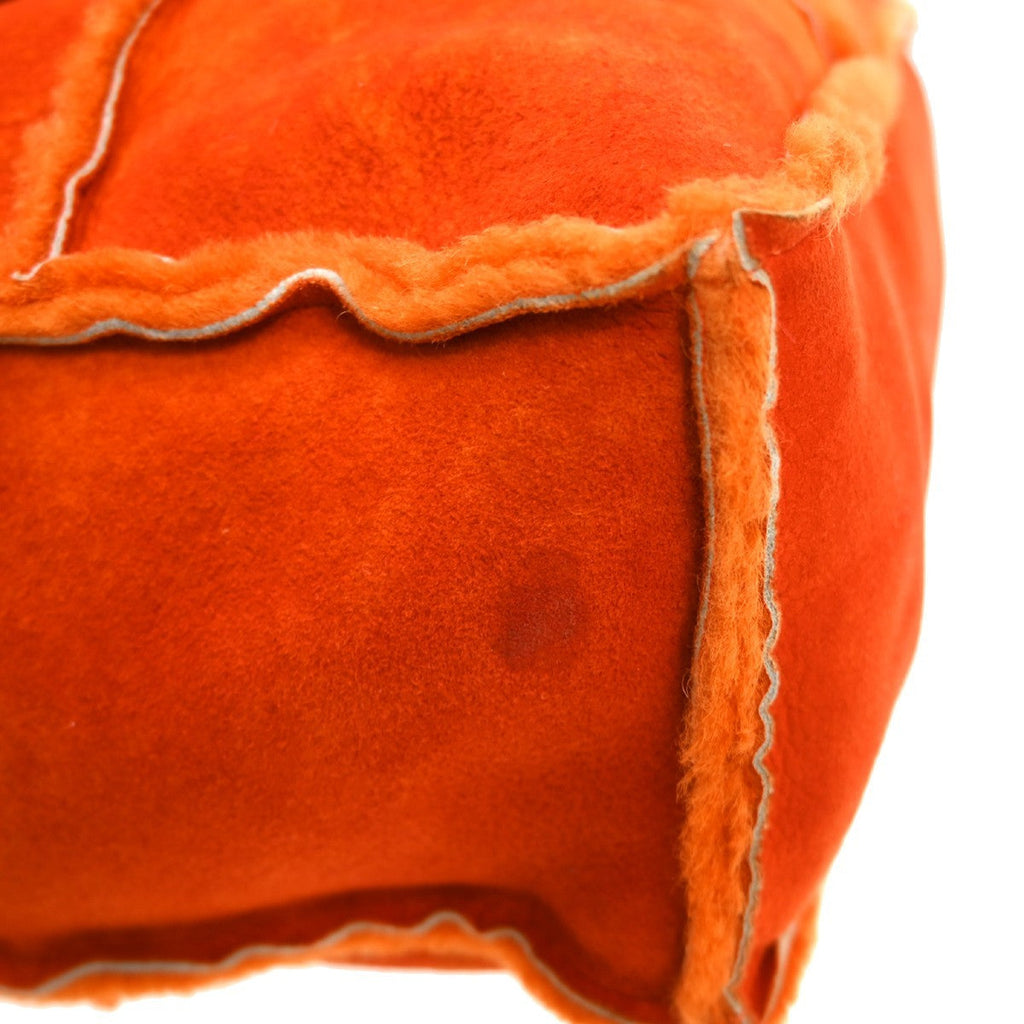 Chanel Flap Shoulder Bag Shearling And Suede Orange Fur Shoulder Bag Bag (Pre-Owned)