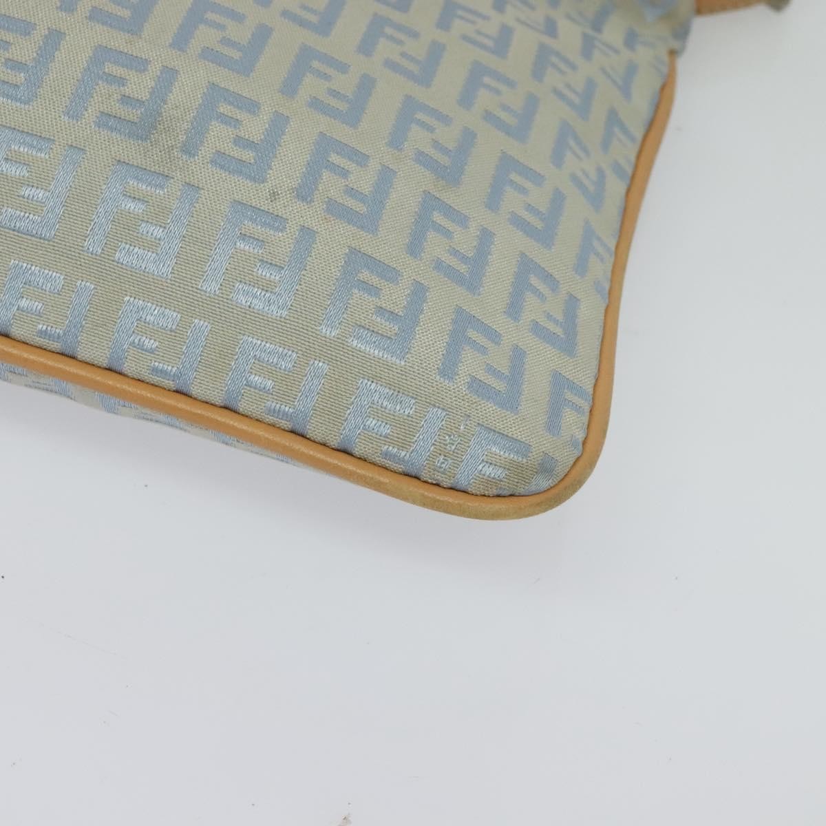 Fendi Vintage Flat Crossbody Bag Zucchino Canvas Blue Canvas Shoulder Bag Bag (Pre-Owned)