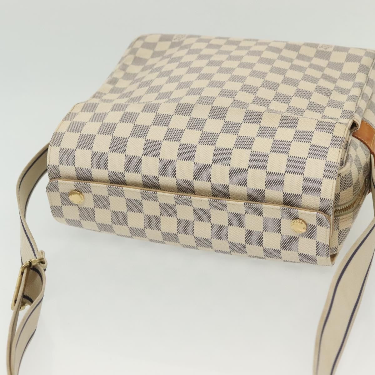 Louis Vuitton Naviglio Handbag Damier White Canvas Shoulder Bag Bag (Pre-Owned)