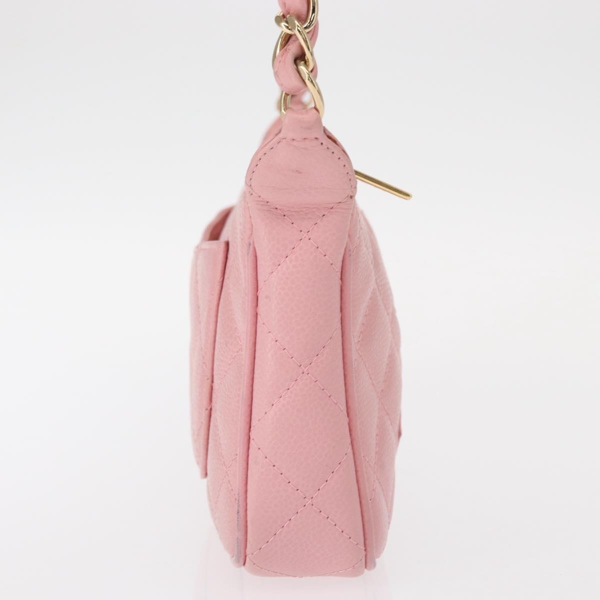 Chanel Timeless Cc Chain Shoulder Bag Quilted Caviar Pink Leather Shoulder Bag Bag (Pre-Owned)