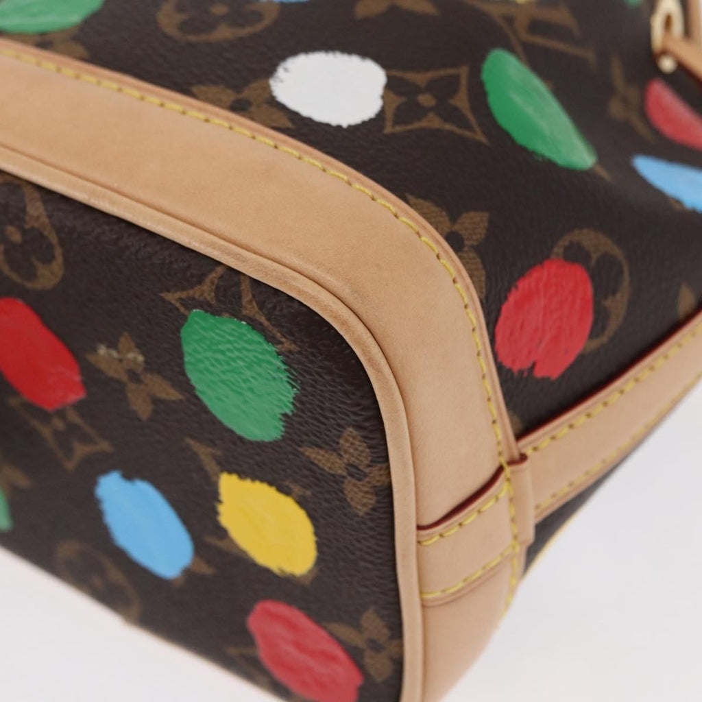 Louis Vuitton Noe Handbag Yayoi Kusama Painted Dots Monogram Canvas Brown Canvas Handbag (Pre-Owned)