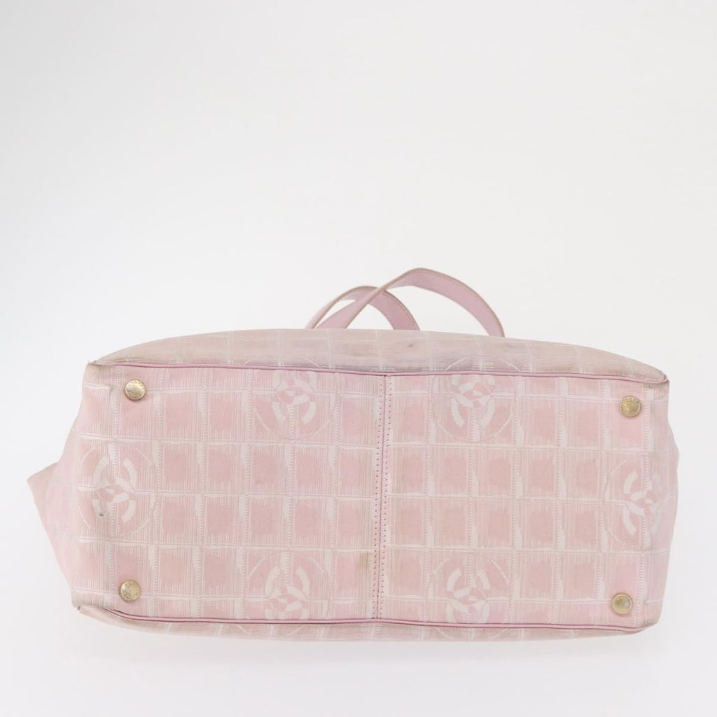 Chanel Travel Line Tote Nylon Pink Nylon Tote Bag Bag (Pre-Owned)