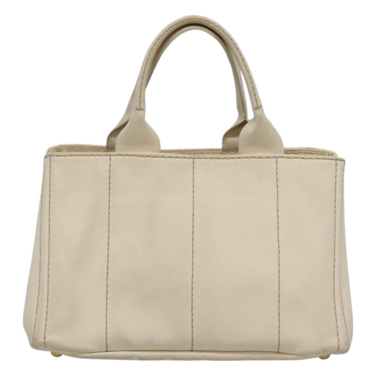 Prada Canapa Tote Canvas White Canvas Tote Bag Bag (Pre-Owned)