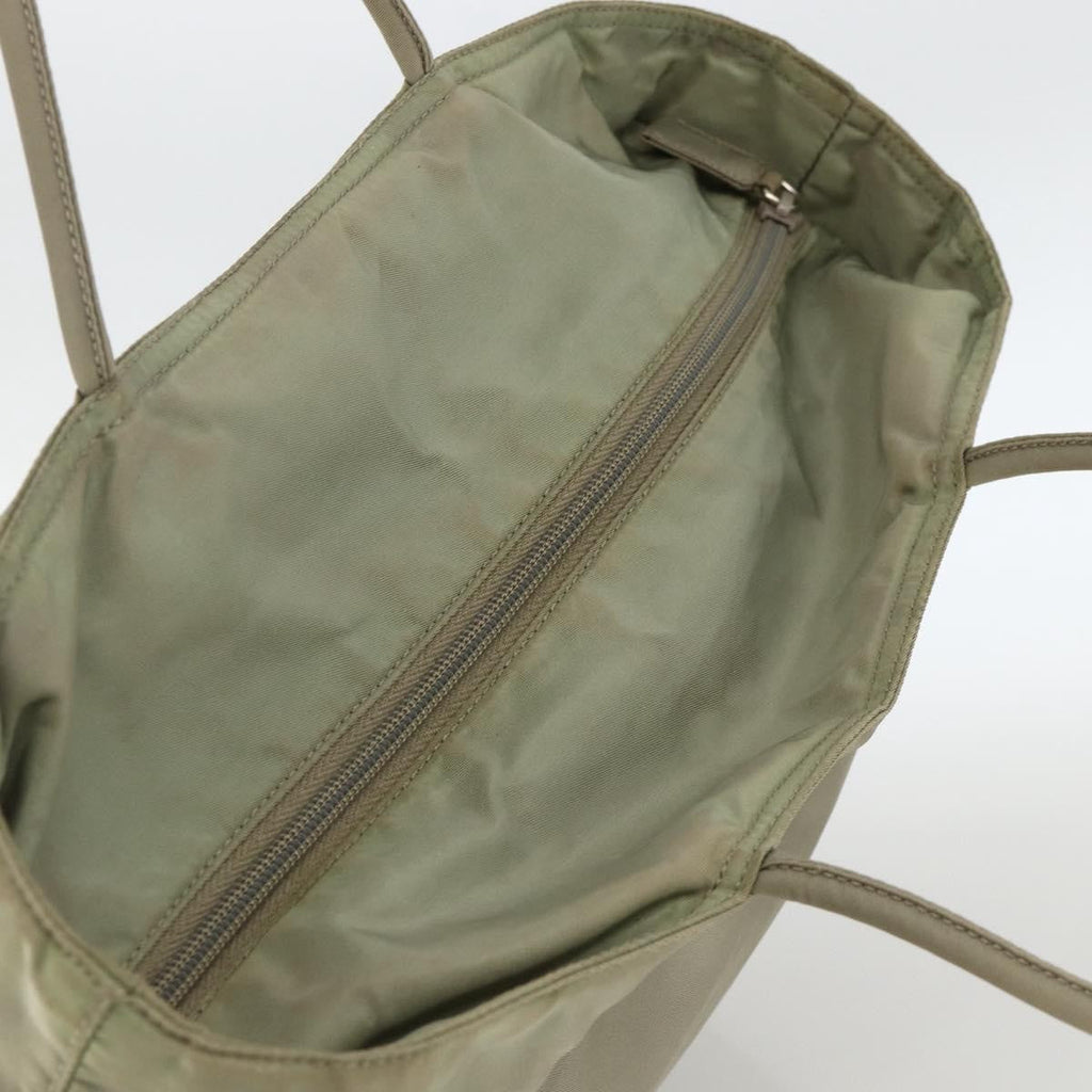 Prada Vintage Tote Tessuto Beige Nylon Tote Bag Bag (Pre-Owned)