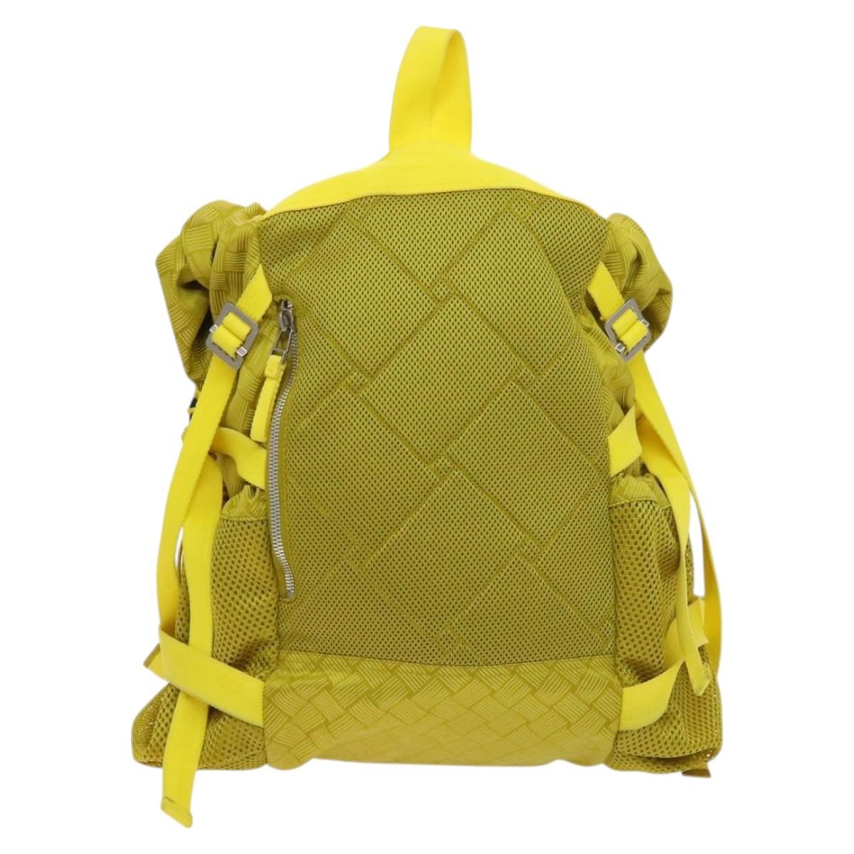 Bottega Veneta Vintage Backpack Nylon Yellow Nylon Backpack Bag (Pre-Owned)