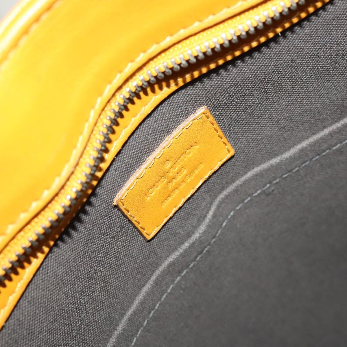 Louis Vuitton Tadao Handbag Damier Infini Leather Yellow Leather Handbag (Pre-Owned)