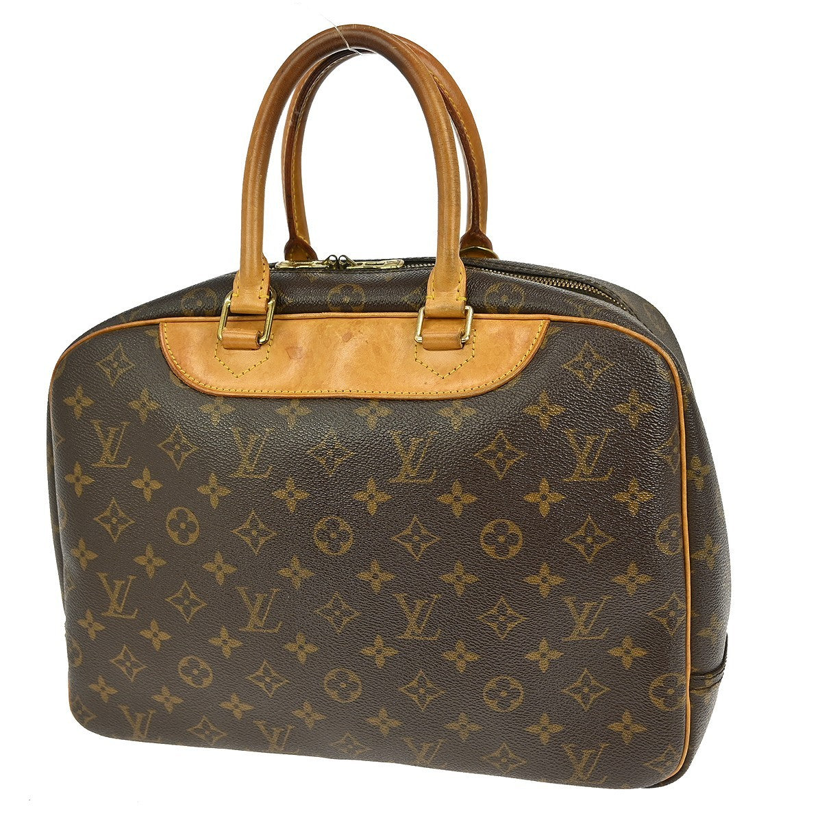 Louis Vuitton Deauville Handbag Monogram Canvas Brown Canvas Handbag (Pre-Owned)