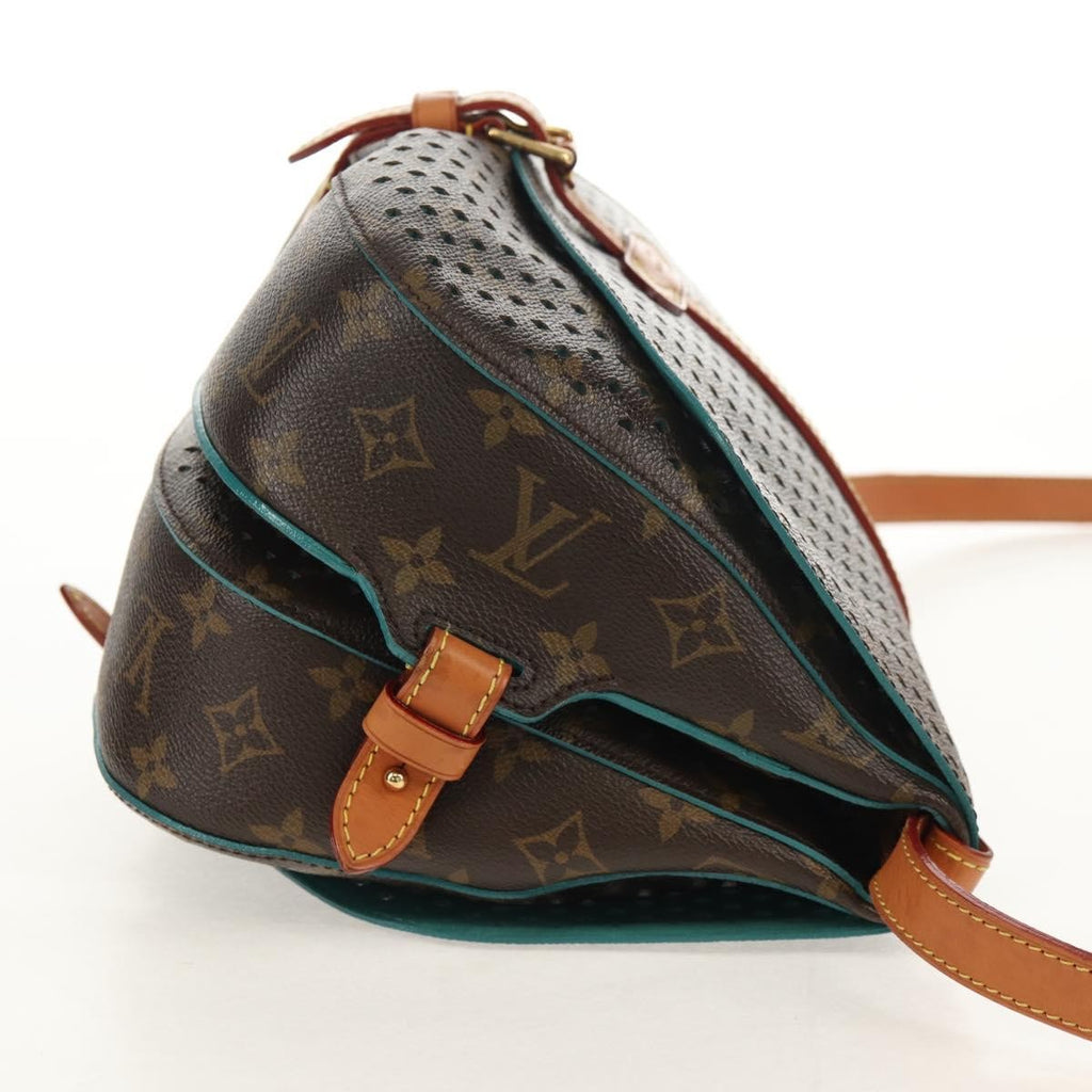 Louis Vuitton Flore Saumur Handbag Perforated Monogram Canvas Brown Canvas Shoulder Bag Bag (Pre-Owned)