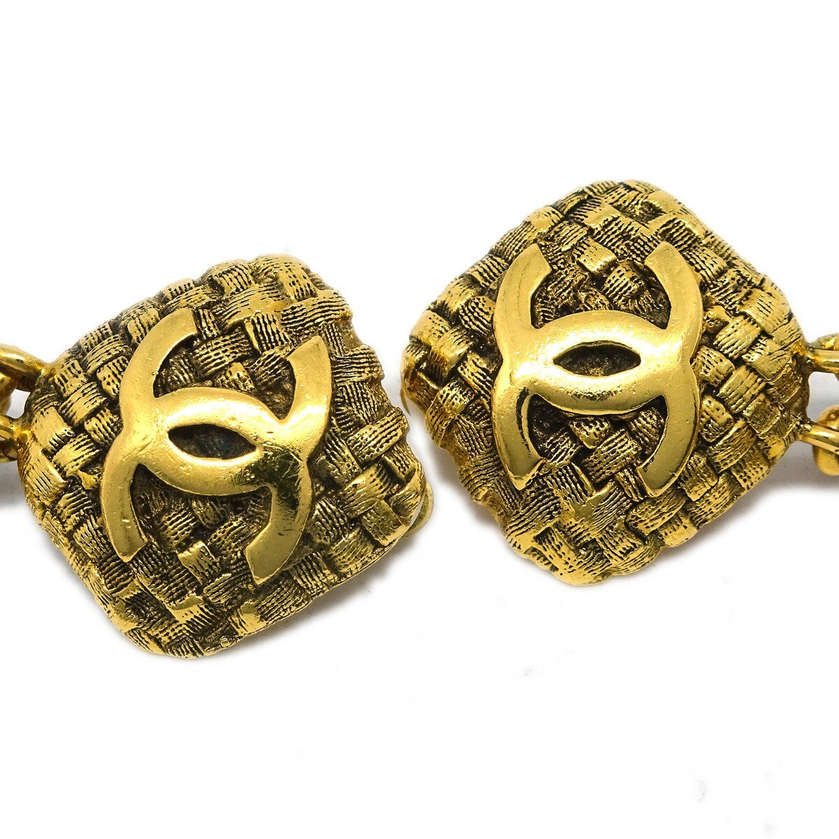 Chanel Cc Dangle Earrings Metal Gold Gold_Plated Earrings Jewelry (Pre-Owned)