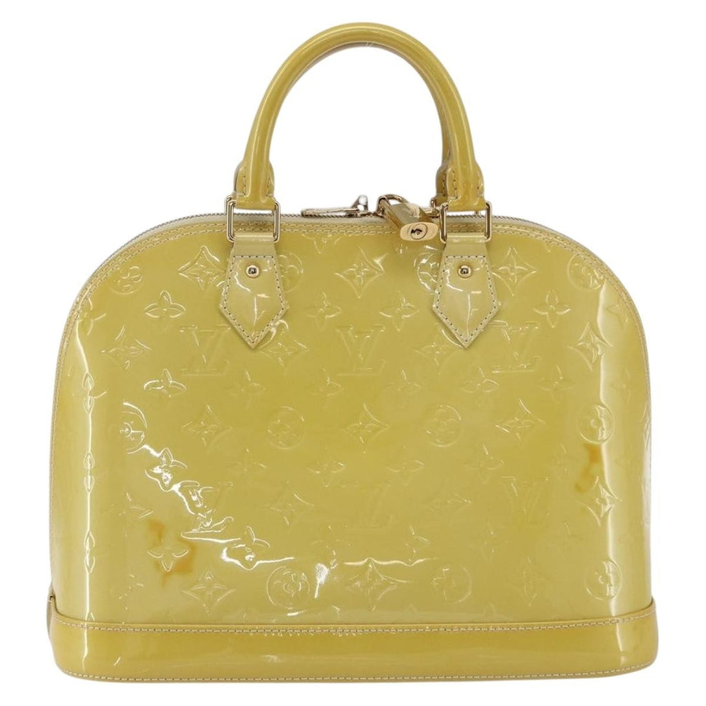 Louis Vuitton Alma Handbag Monogram Vernis Beige Patent_Leather Handbag (Pre-Owned)