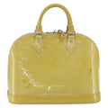 Louis Vuitton Alma Handbag Monogram Vernis Beige Patent_Leather Handbag (Pre-Owned)