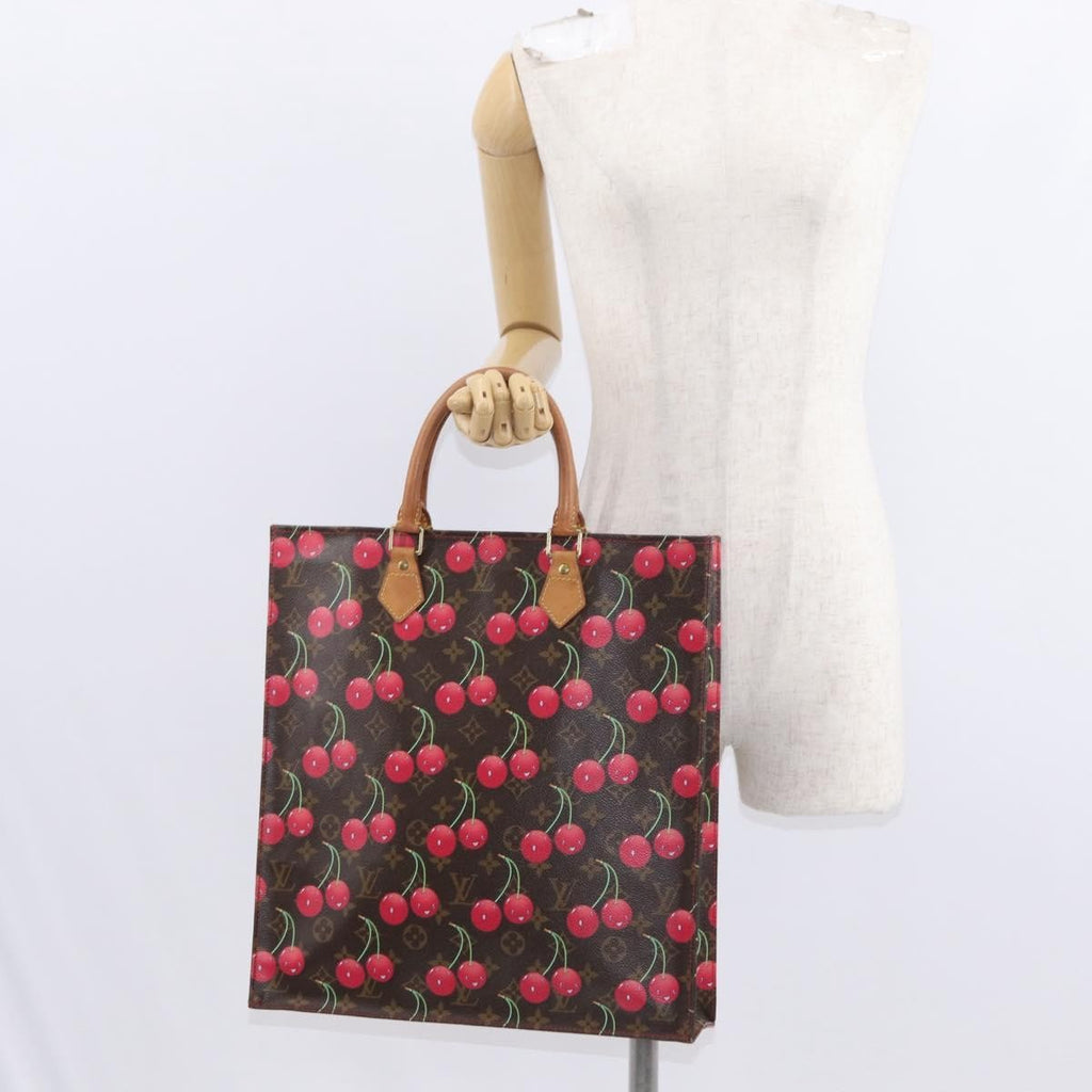 Louis Vuitton Sac Plat Bag Limited Edition Monogram Cerises Brown Canvas Handbag (Pre-Owned)