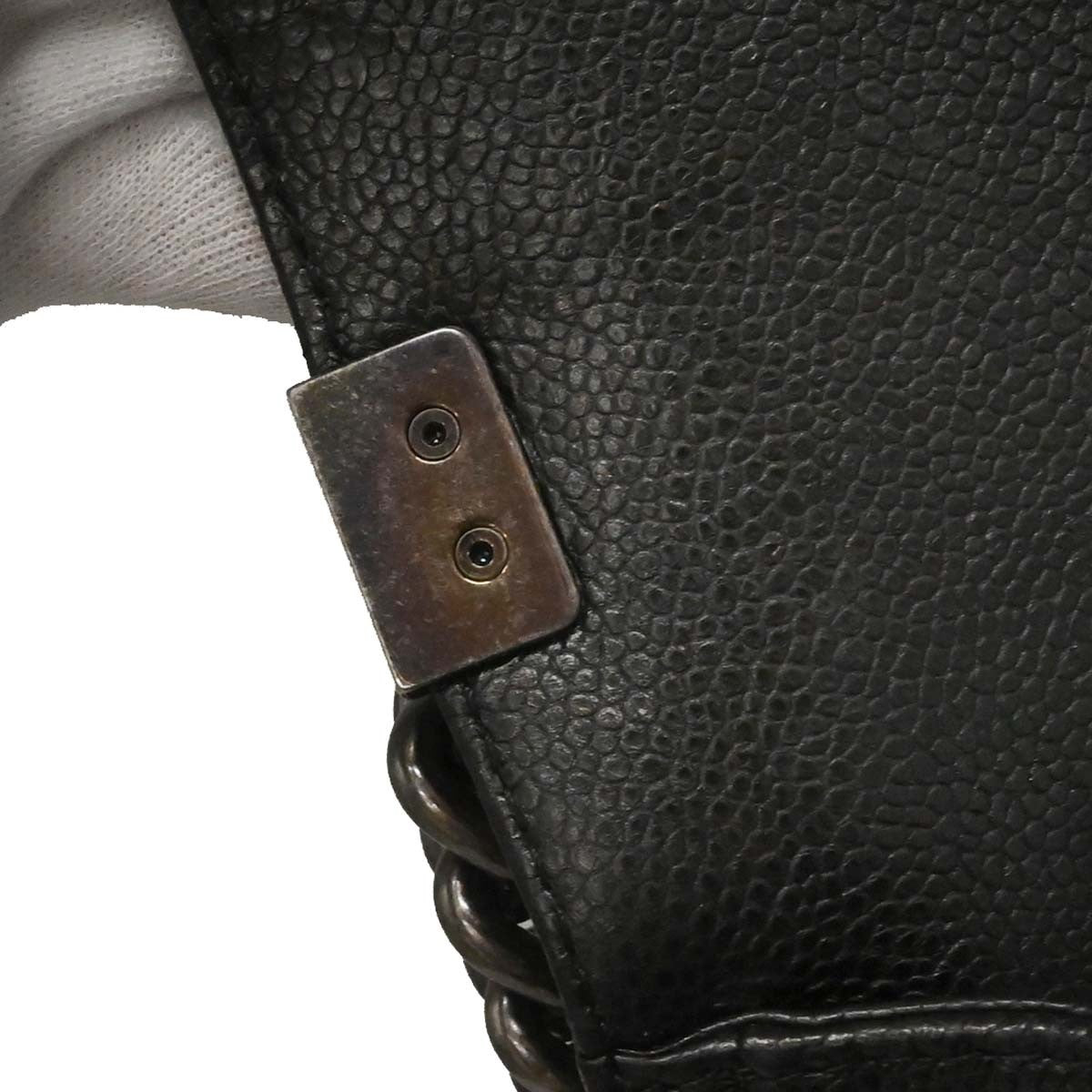 Chanel Boy Flap Bag Tweed And Leather Black Leather Shoulder Bag Bag (Pre-Owned)