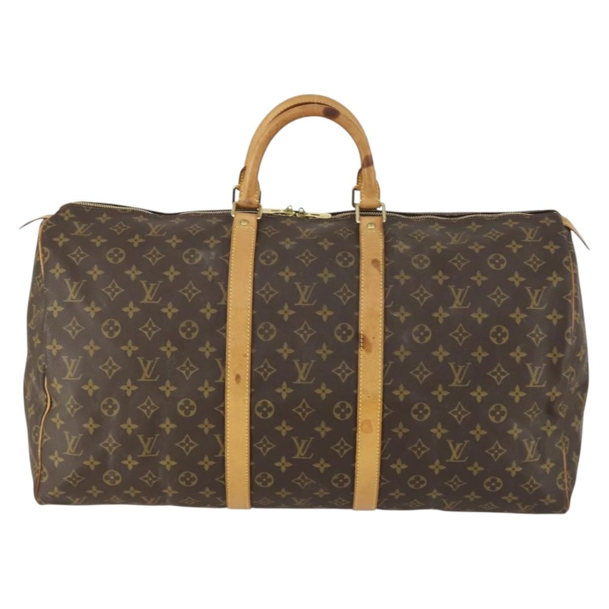 Louis Vuitton Keepall Bag Monogram Canvas Brown Canvas Travel Bag Bag (Pre-Owned)