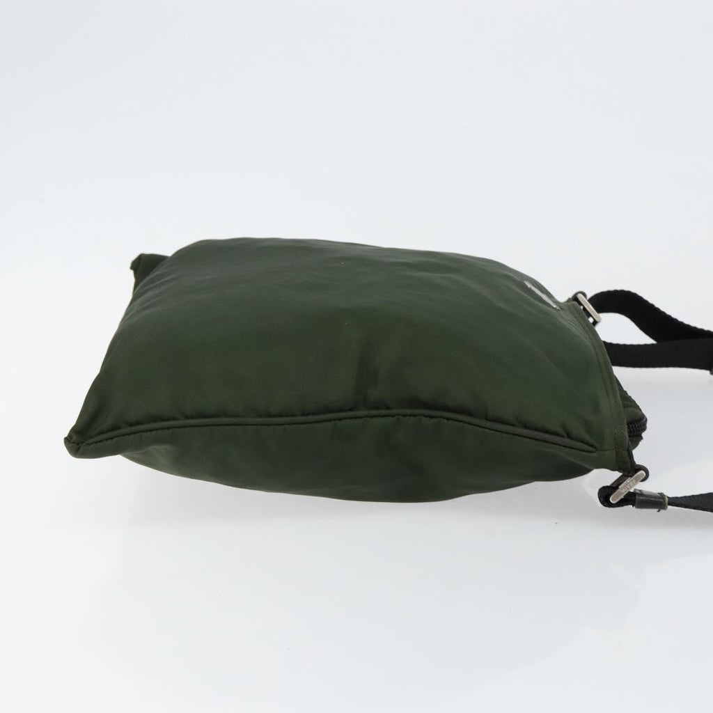 Prada Flat Messenger Bag Tessuto Khaki Nylon Shoulder Bag Bag (Pre-Owned)