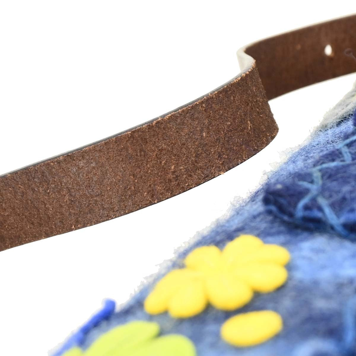 Fendi Baguette Bag Patent Blue Felt,Leather Handbag (Pre-Owned)