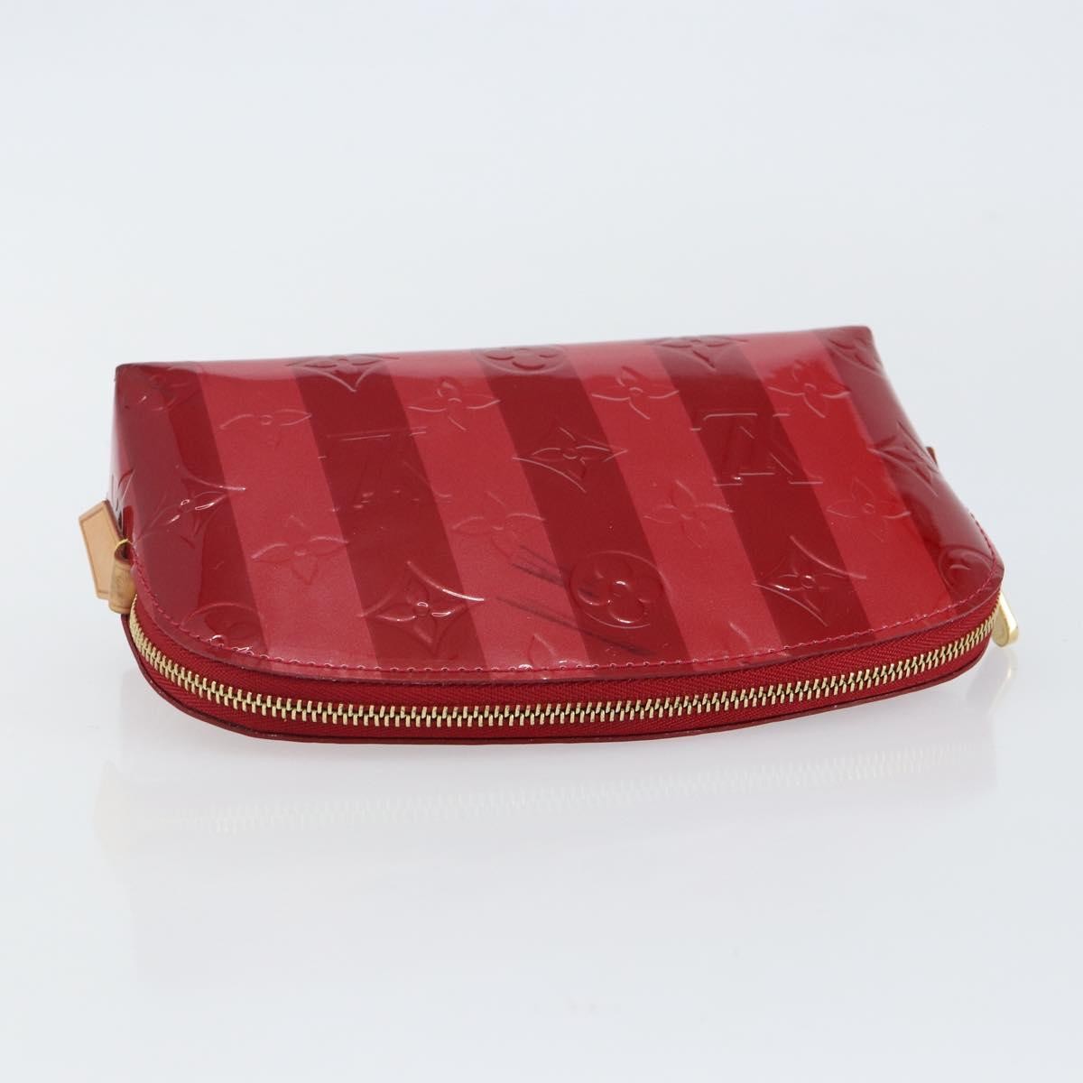 Louis Vuitton Cosmetic Pouch Limited Edition Monogram Vernis Rayures Red Patent_Leather Bag (Pre-Owned)