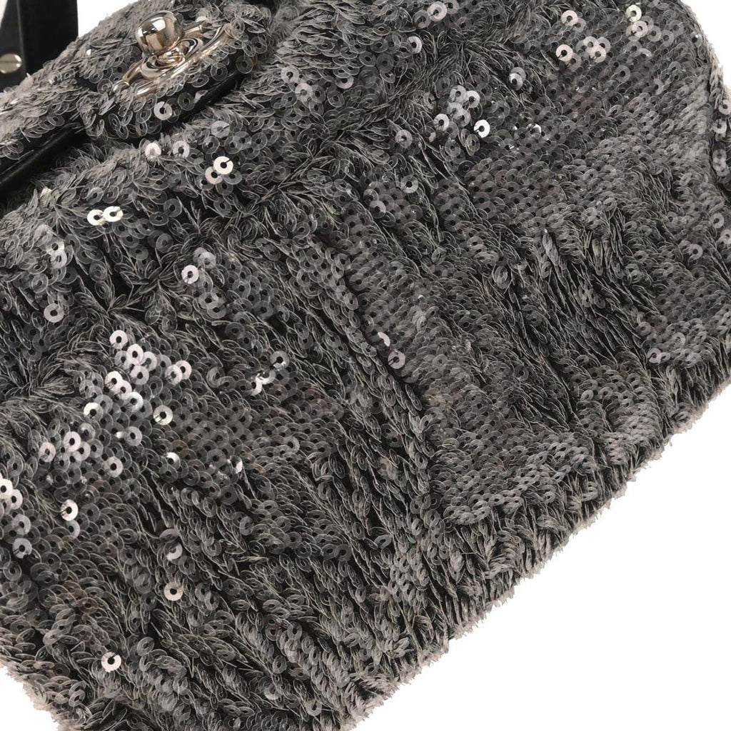 Chanel Waterfall Backpack Sequins With Leather Black Leather Backpack Bag (Pre-Owned)