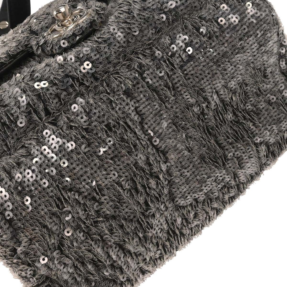 Chanel Waterfall Backpack Sequins With Leather Black Leather Backpack Bag (Pre-Owned)