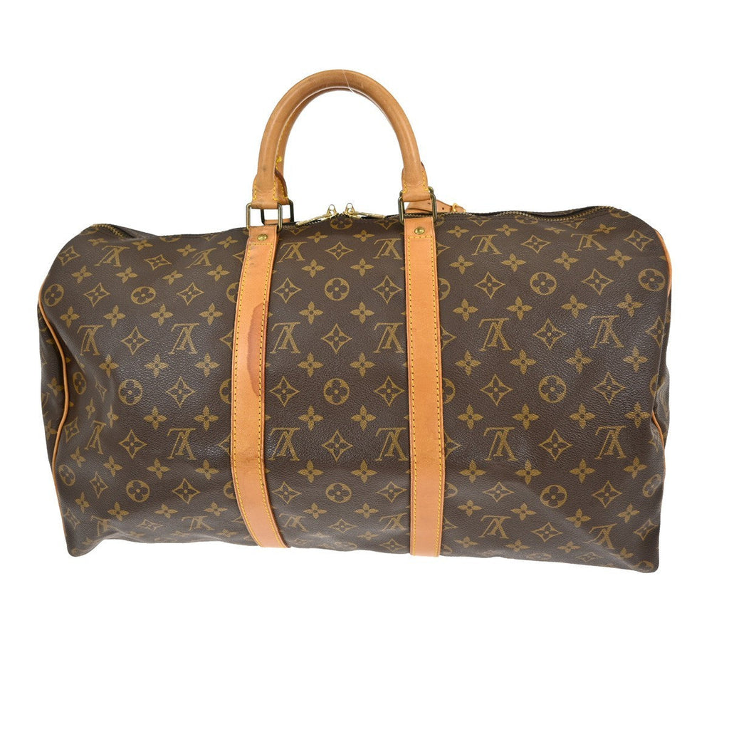 Louis Vuitton Keepall Bag Monogram Canvas Brown Canvas Travel Bag Bag (Pre-Owned)