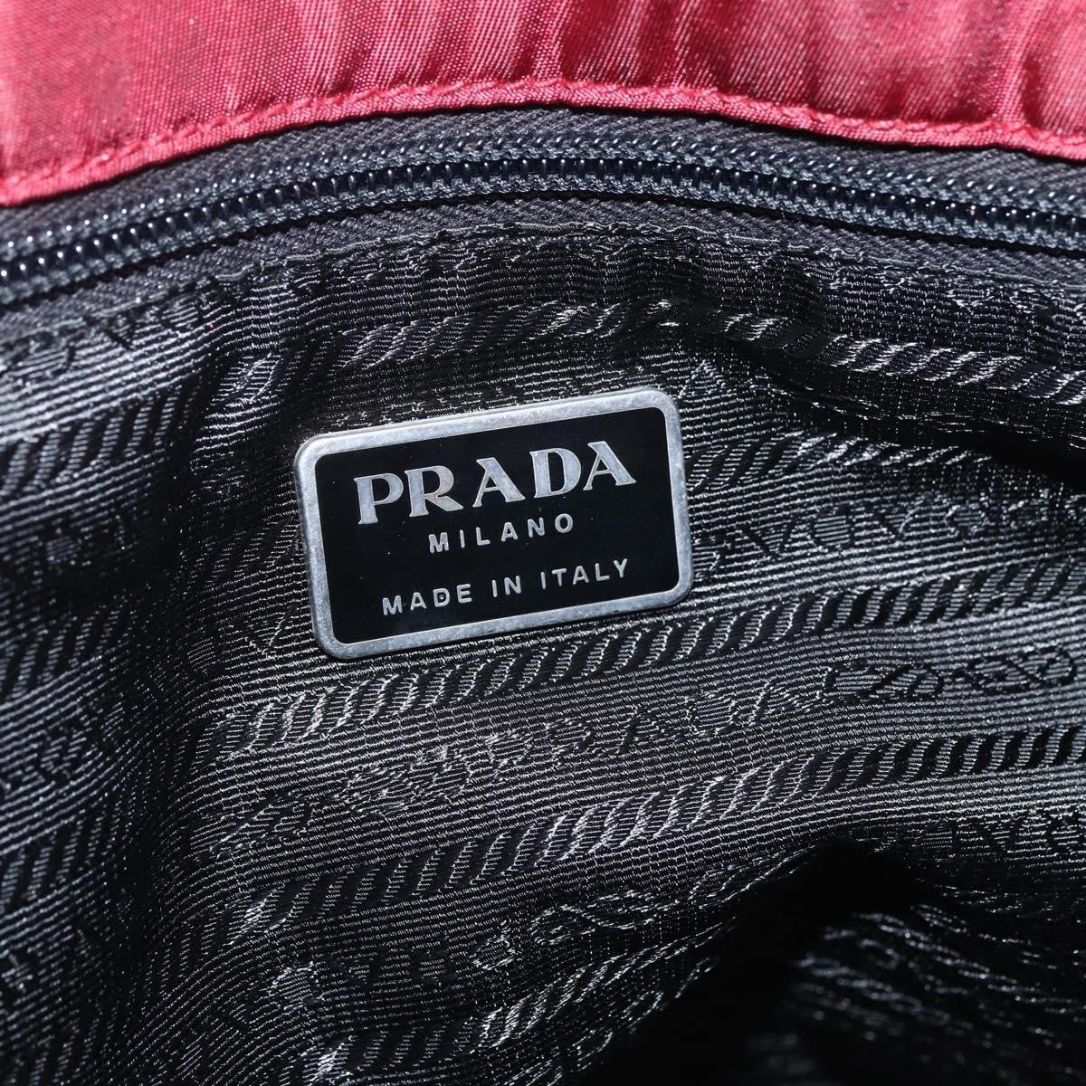 Prada Sport Tote Bag Nylon Red Nylon Tote Bag Bag (Pre-Owned)