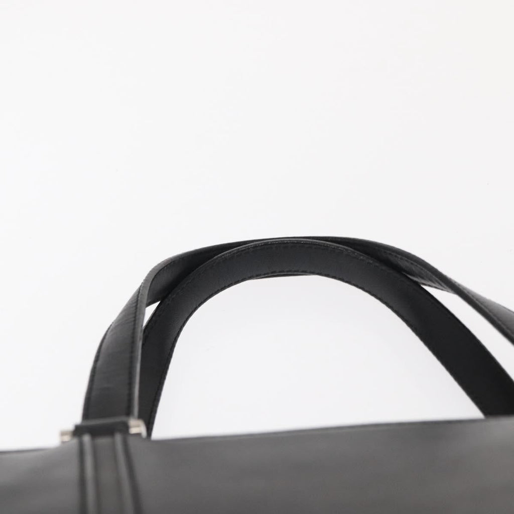 Burberry Vintage Handbag Leather Black Leather Handbag (Pre-Owned)