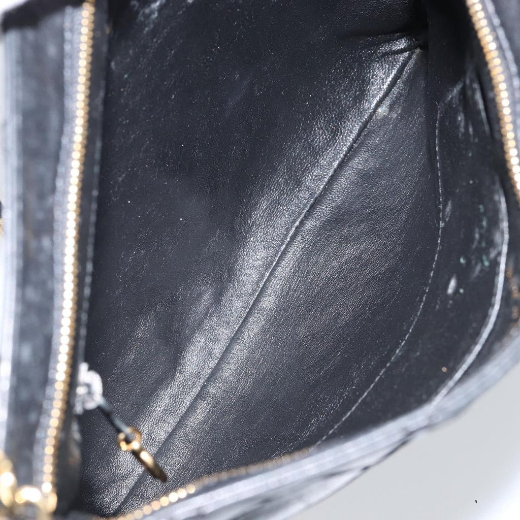 Chanel Vintage Shoulder Bag Leather Black Leather Shoulder Bag Bag (Pre-Owned)