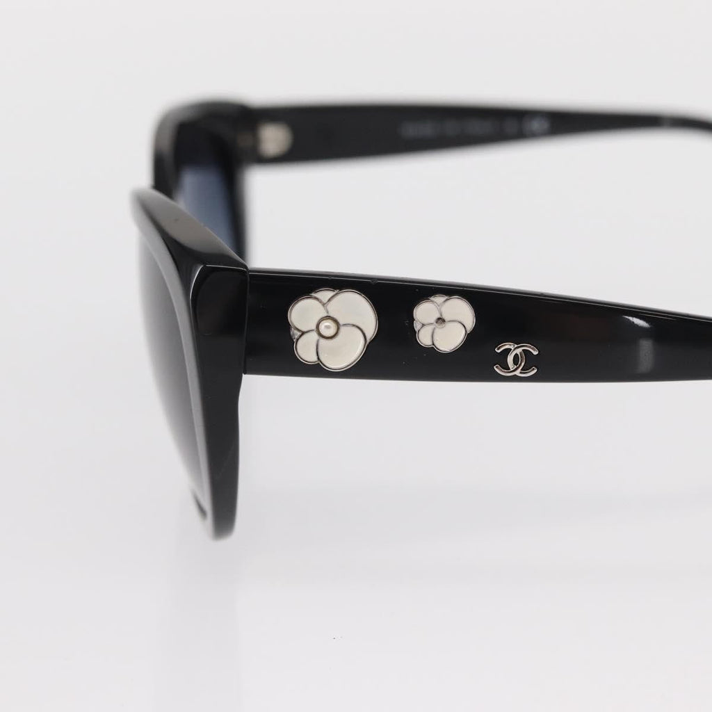 Chanel Camélia Sunglasses Plastic Black Plastic Sunglasse Accessory (Pre-Owned)