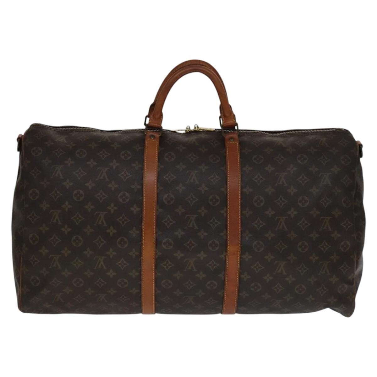 Louis Vuitton Keepall Bandouliere Bag Monogram Canvas Brown Canvas Travel Bag Bag (Pre-Owned)