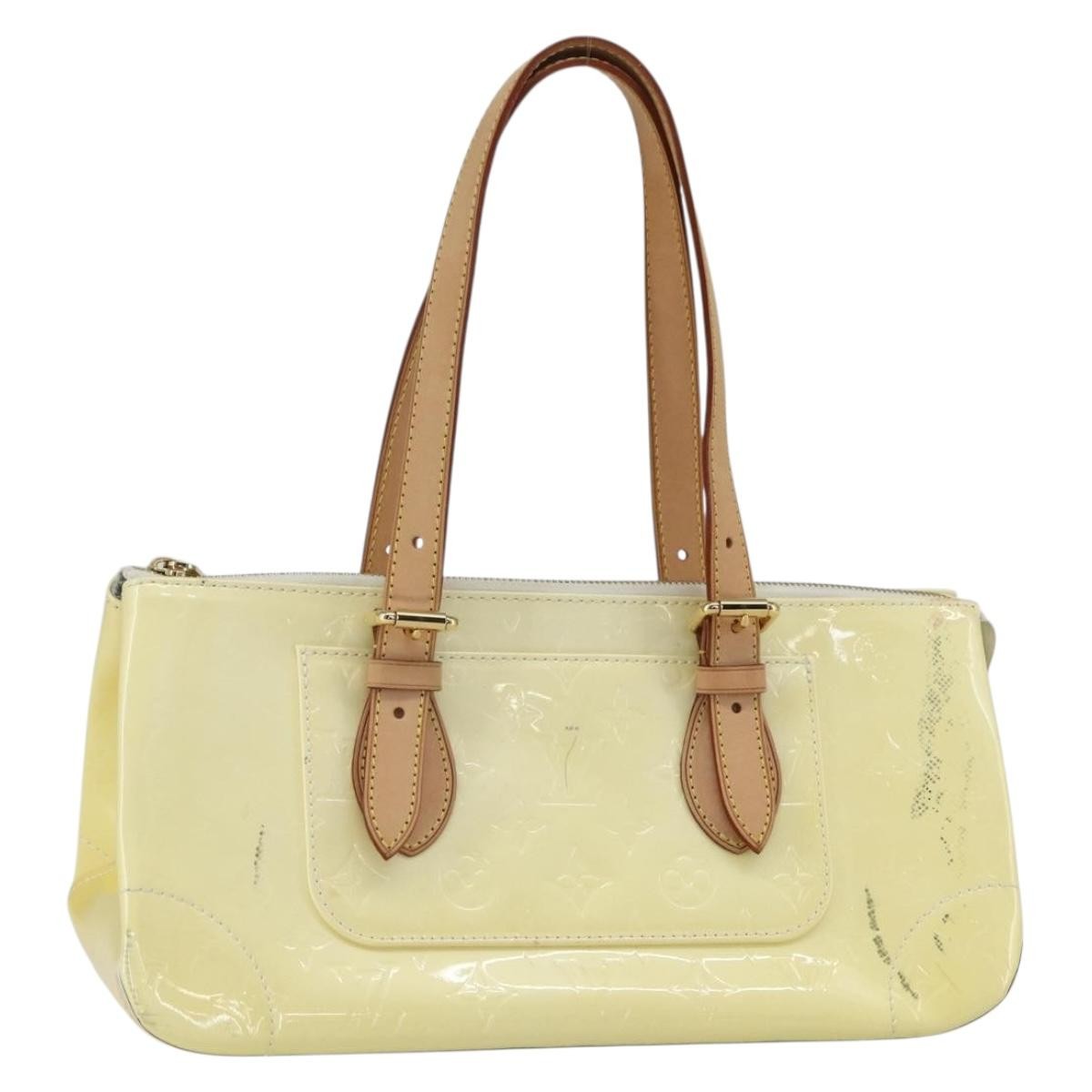 Louis Vuitton Rosewood Avenue Handbag Monogram Vernis Yellow Patent_Leather Handbag (Pre-Owned)