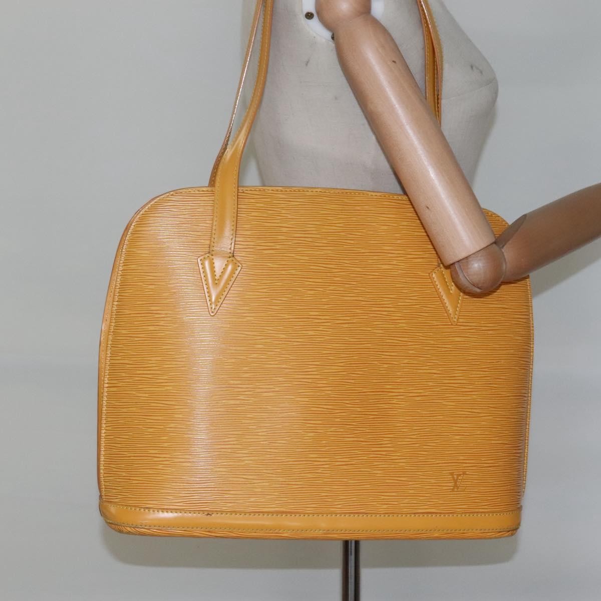 Louis Vuitton Lussac Handbag Epi Leather Yellow Leather Shoulder Bag Bag (Pre-Owned)