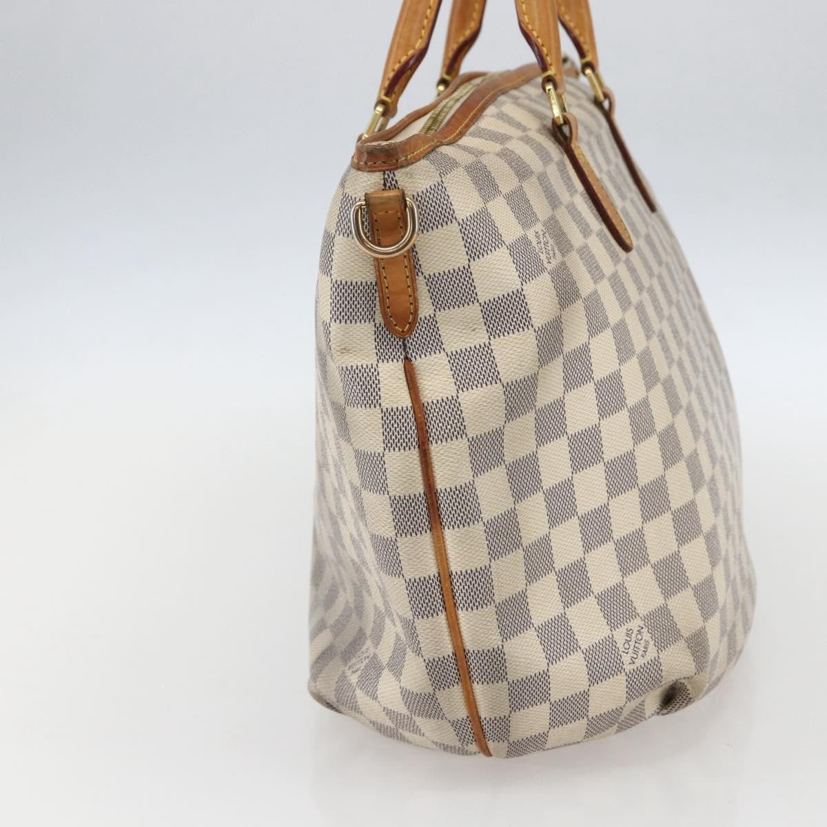 Louis Vuitton Riviera Handbag Damier White Canvas Handbag (Pre-Owned)