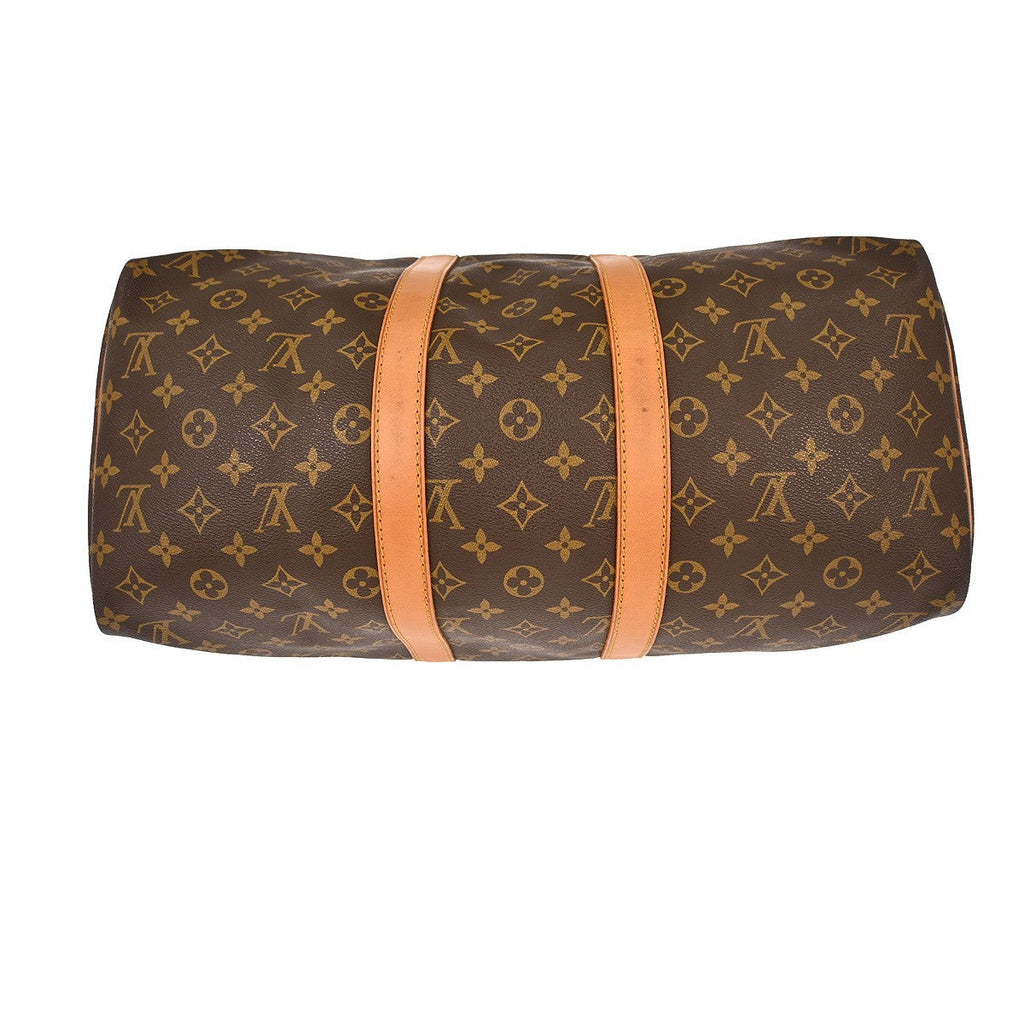 Louis Vuitton Keepall Bag Monogram Canvas Brown Canvas Travel Bag Bag (Pre-Owned)