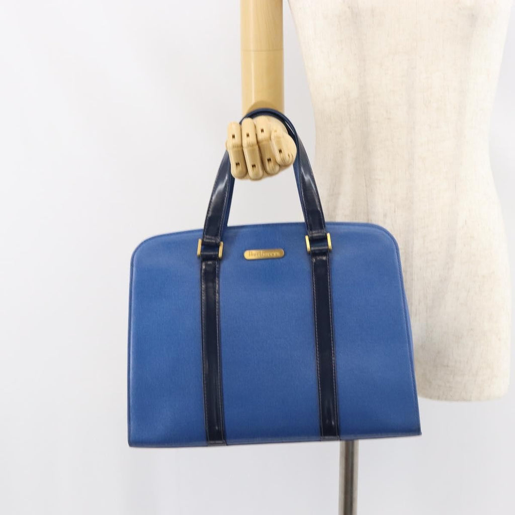 Burberry Vintage Handbag Leather Blue Leather Handbag (Pre-Owned)