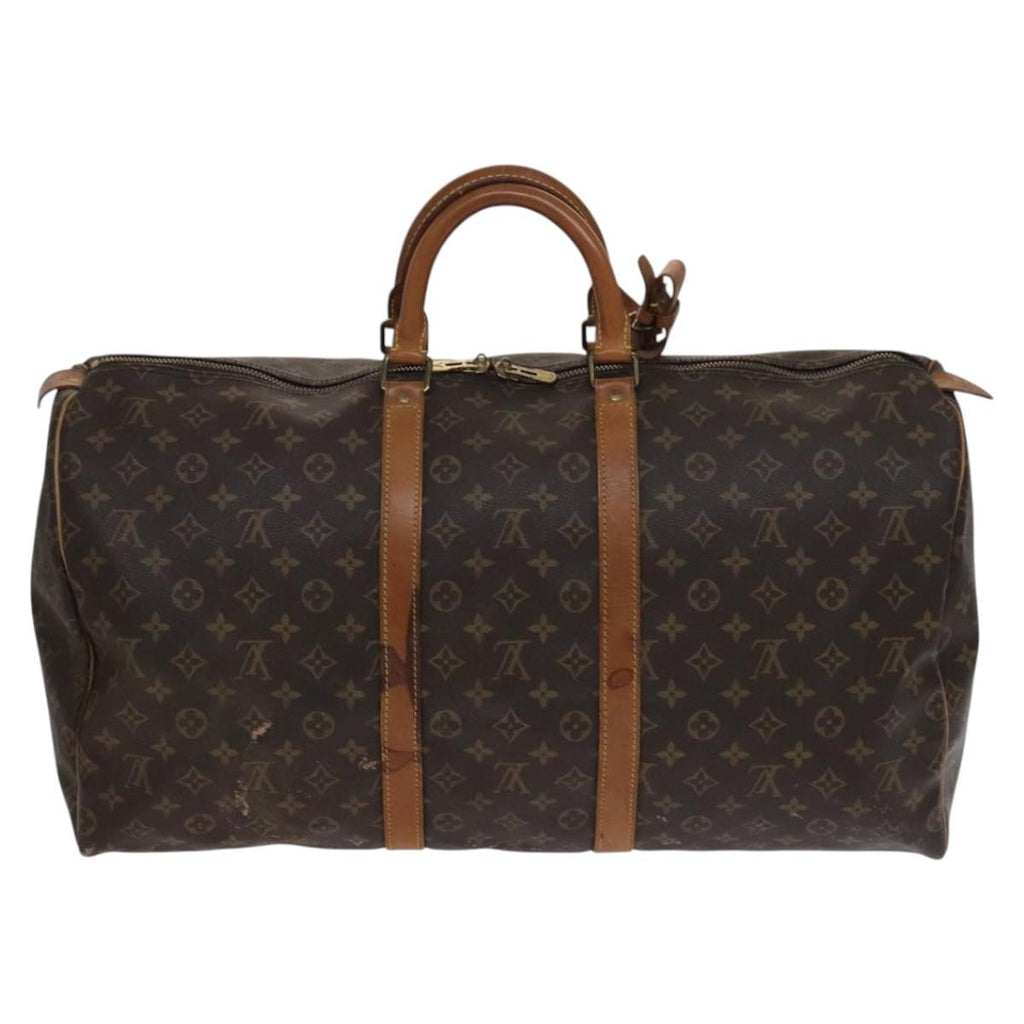 Louis Vuitton Keepall Bag Monogram Canvas Brown Canvas Travel Bag Bag (Pre-Owned)