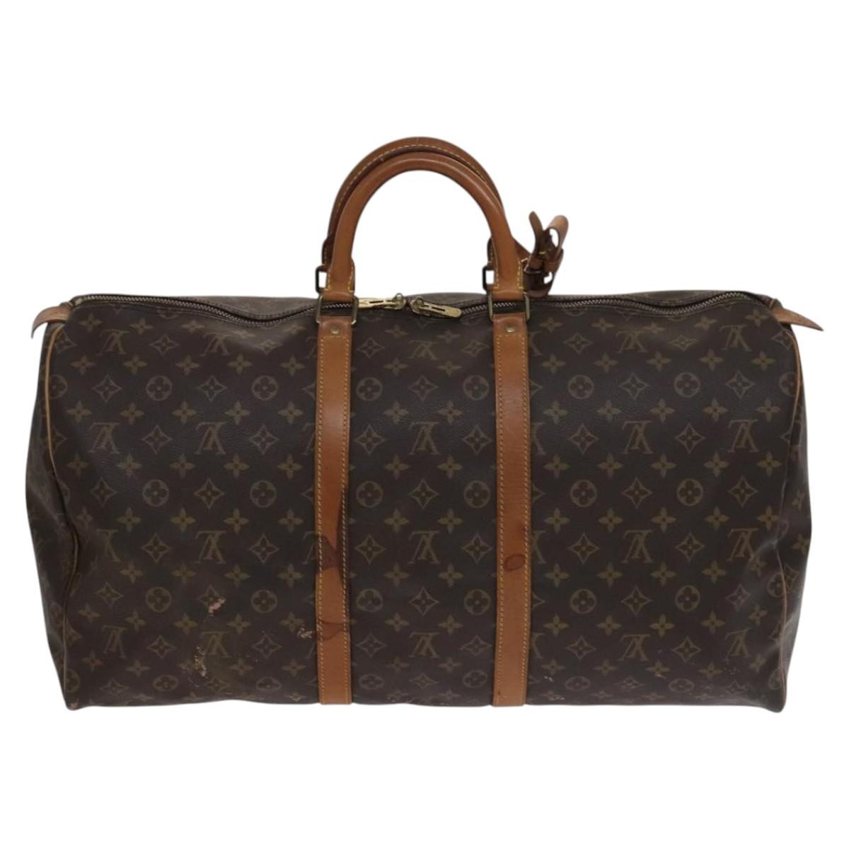 Louis Vuitton Keepall Bag Monogram Canvas Brown Canvas Travel Bag Bag (Pre-Owned)